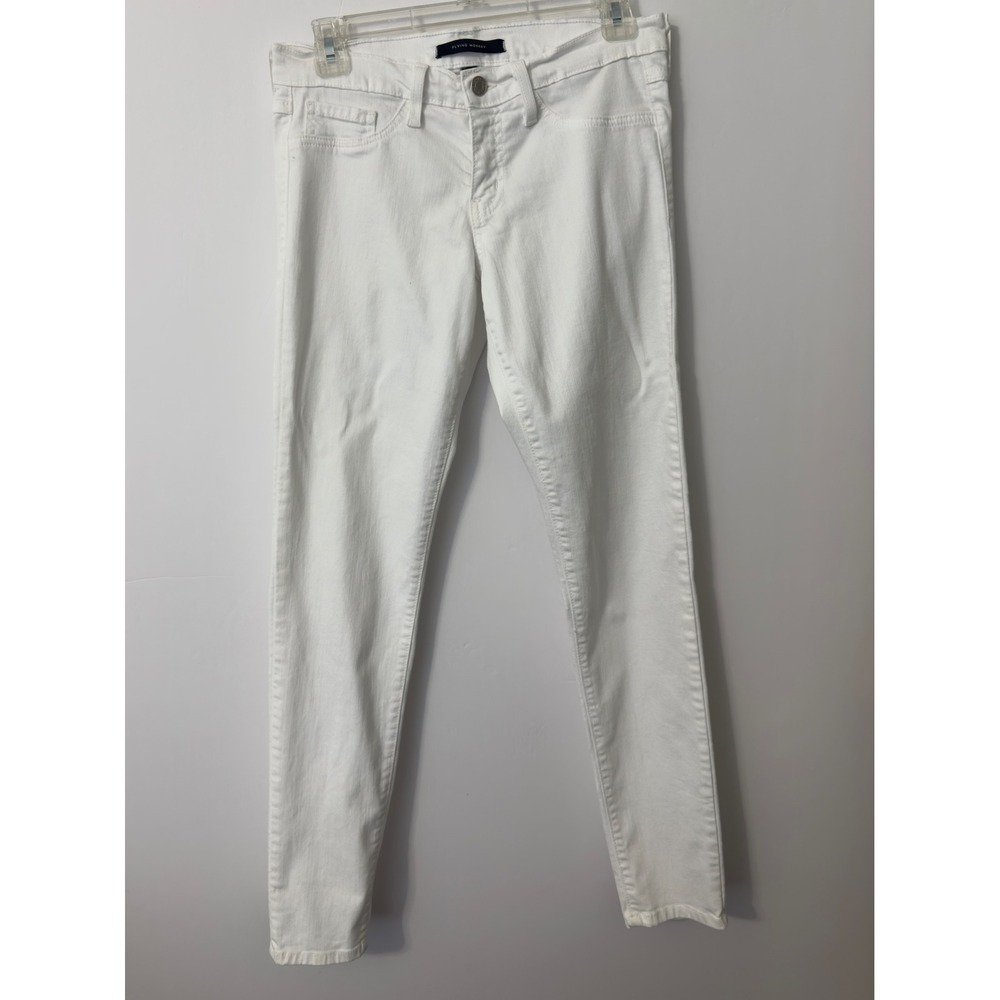 Flying Monkey Skinny Jeans Womens 28 White Made in USA Stretch Minimalist Denim‎
